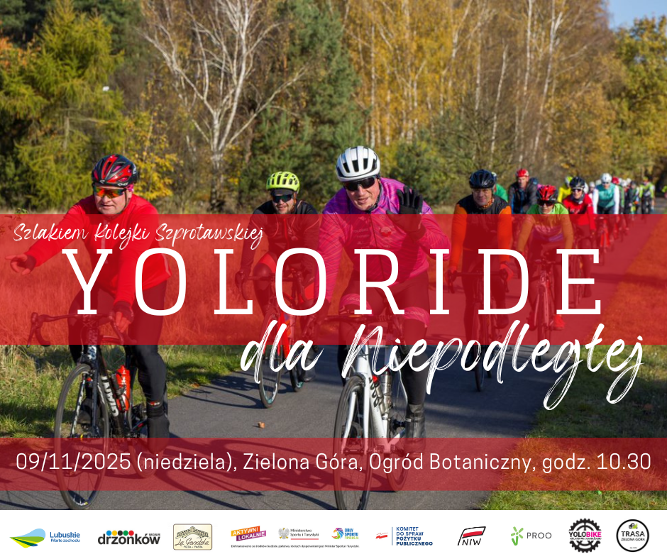 Ilustracja do informacji: Rajd rowerowy - Yoloride dla Niepodległej - Szlakiem Kolejki Szprotawskiej