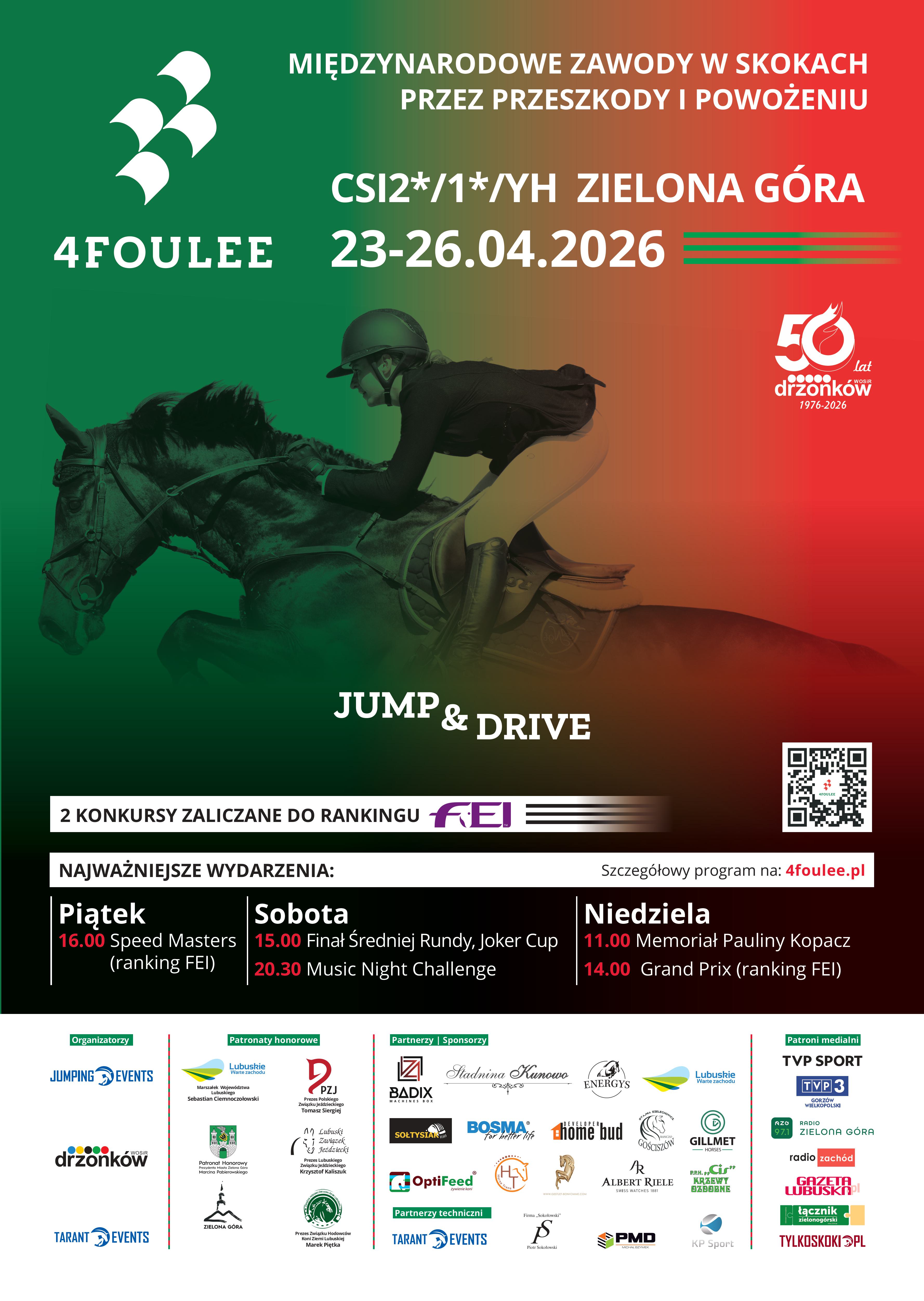 Ilustracja do informacji: Międzynarodowe zawody w skokach przez przeszkody i powożeniu – 4Foulee Zielona Góra